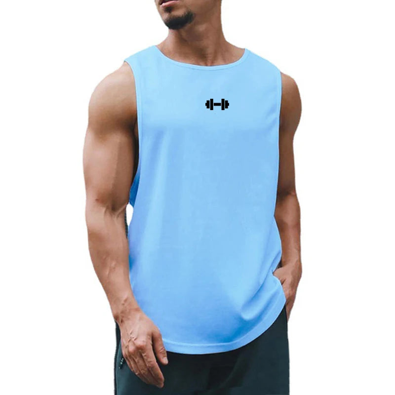 Sommer männer Gym Tank Top Fitness Training Kleidung Schnell trocknend Lose Bodybuilding Ärmelloses Shirt Männer Mode Basketball Weste