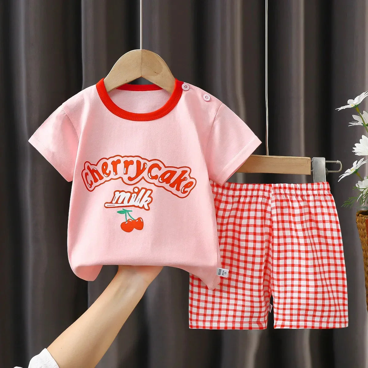 2PCS kinder Sets mutter Kinder Kleidung Jungen Mädchen T-shirt Shorts Sommer Baumwolle kurzarm Baby Kinder Kleidung Kleinkind anzug