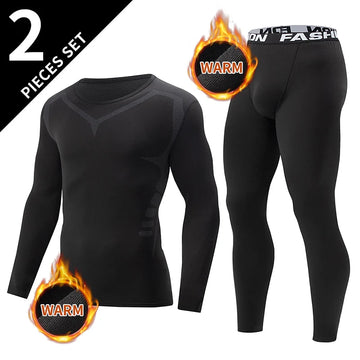 2/4-teiliges Herren-Unterwäscheset für Herbst/Winter, Schwarz, Langarm, für Jugendliche, Fitness, Laufen, Sportshirt, Lässige Stretchhose