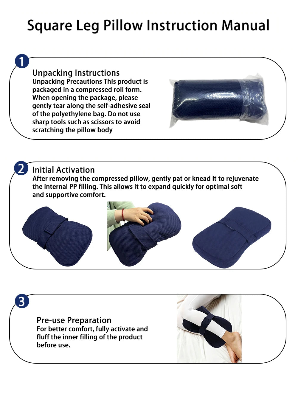 1-Piece Knee Pillow, Ergonomic Side Pillow for Side Sleepers, Back, Legs, Hips, Joints, Pregnancy, Sciatica, Neuralgia, Relief