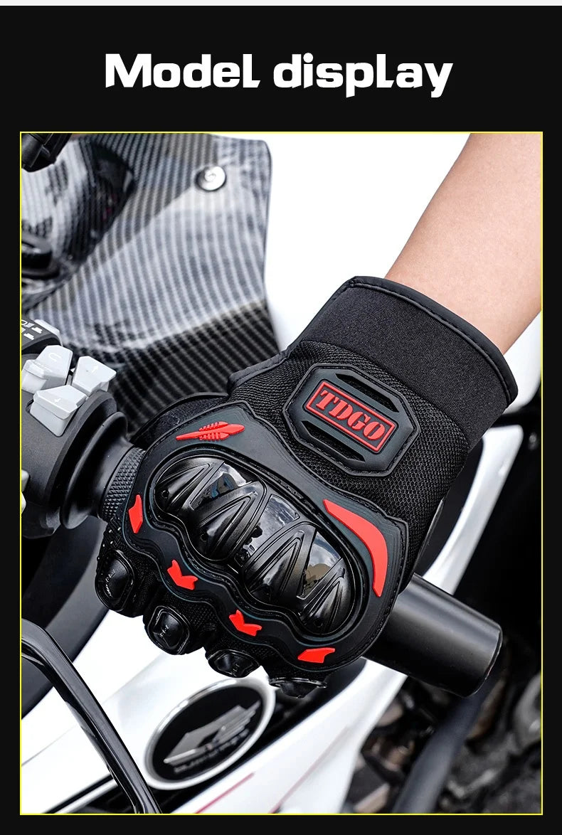 Sommer Motorrad Atmungsaktive Vollfinger Handschuhe Leder Schutzausrüstung Dirt Bike Sport Racing Reithandschuhe