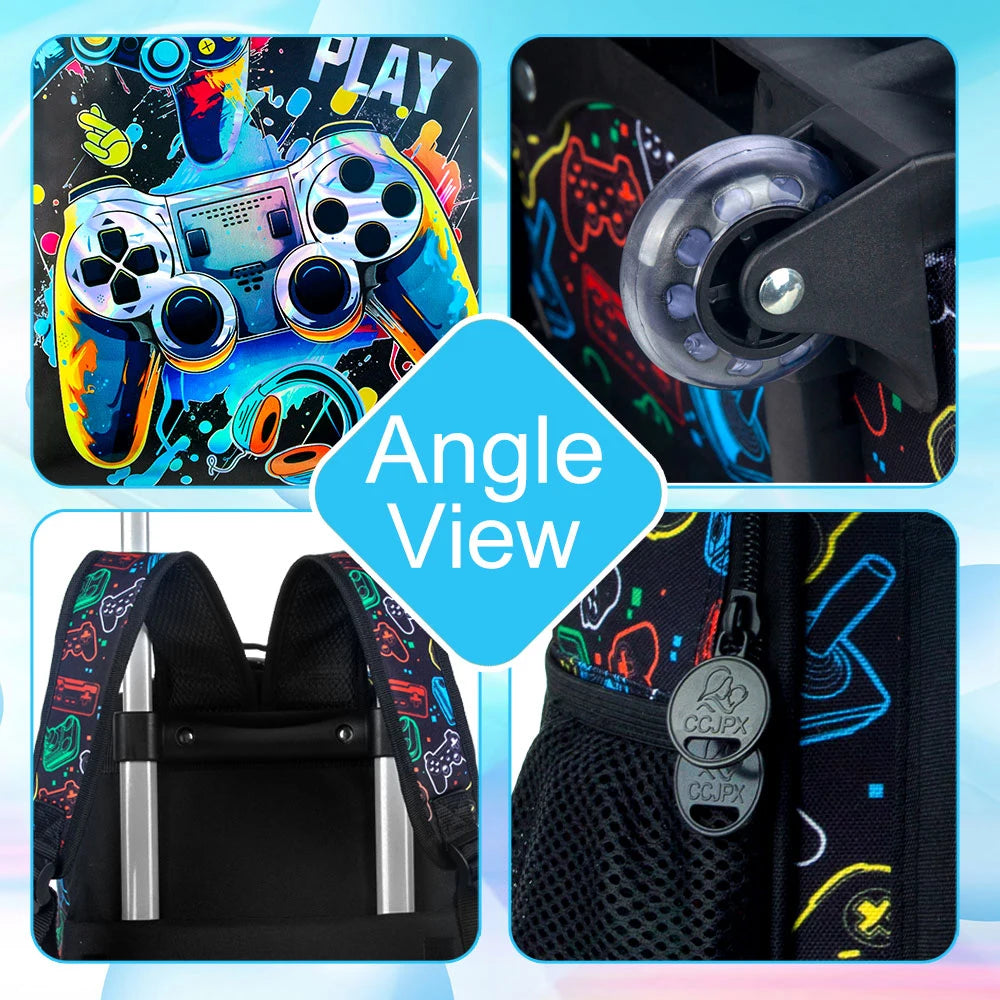Boys Rolling Backpack Set
