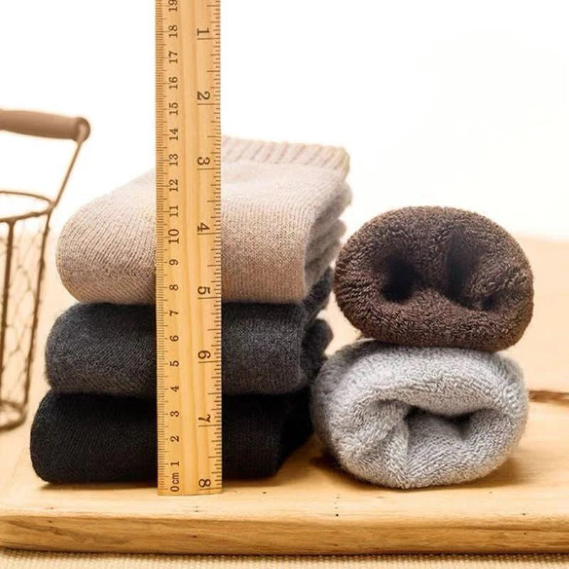 2026 Neue Winter-Supersocken, extra dick und warm, Wollsocken für Männer und Frauen, einfarbige Socken, Merinowollsocken gegen Kälte und Schnee, Frottee-Socken