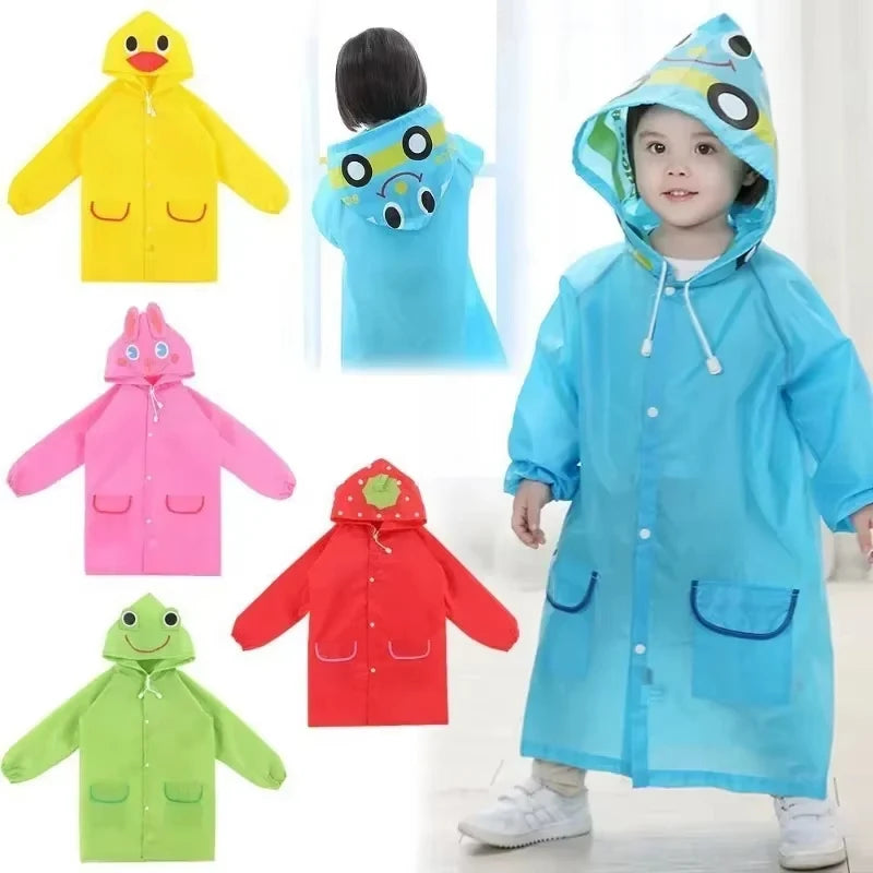 Kids Cartoon Animal Raincoat