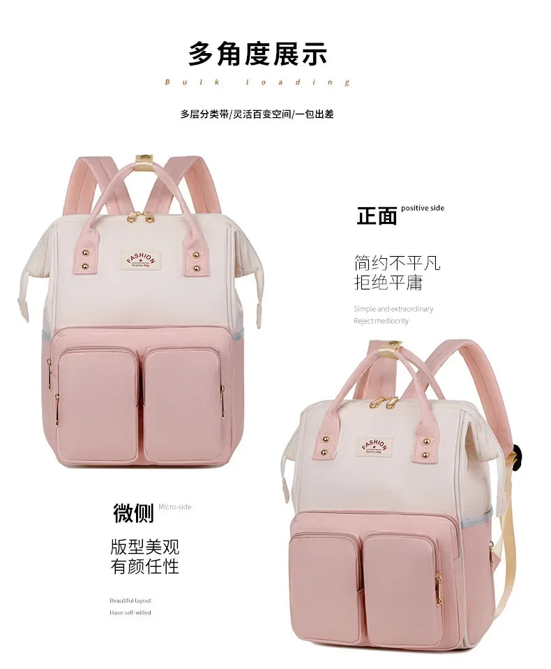 Multifunktionale Mama-Taschen mit großem Fassungsvermögen für Ausflüge, Reiserucksack, wasserdicht, tragbar, Mutter- und Babytasche, Damen-Rucksack
