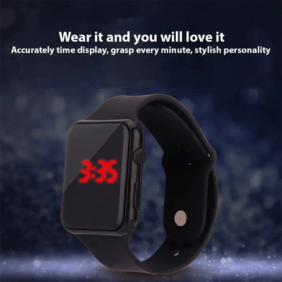 Einfache Digitaluhr für Männer Frauen Mode Sport LED Elektronische Uhr Schwarz Silikon Armband Casual Herrenuhr Reloj Hombre