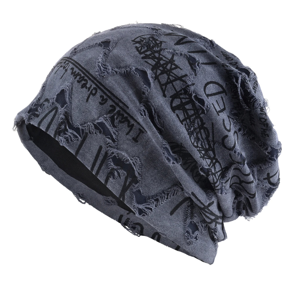 Beanie-Mütze mit Buchstaben-Aufdruck für Damen und Herren, Vintage-Design im Distressed-Look  Wasteland Style Frühling Sommer Warmer, mit Fleece gefütterter Winter