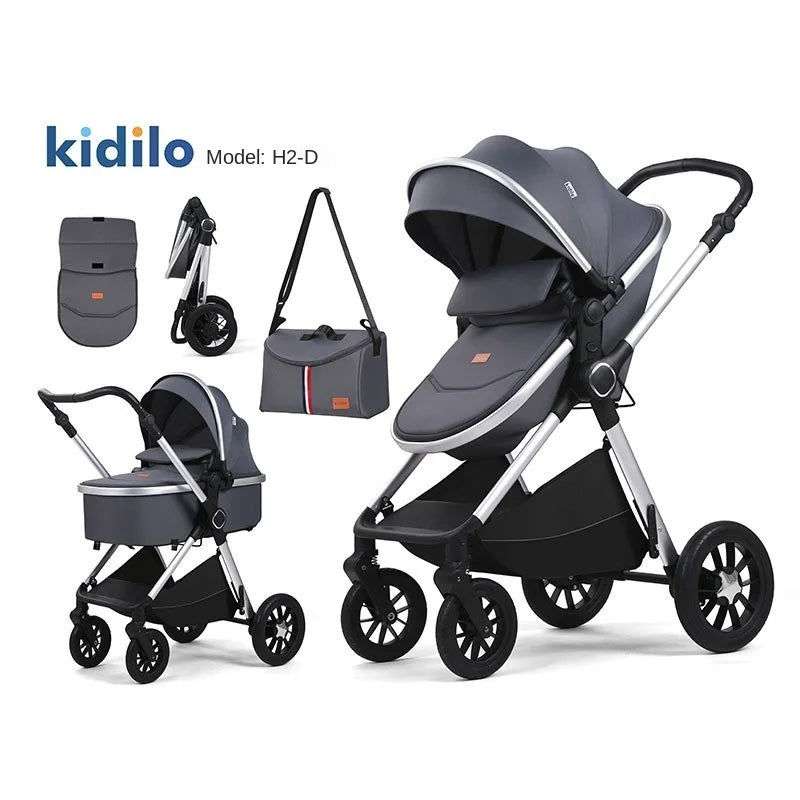 Lazychild Kinderwagen, multifunktionaler Schlafkorb, Kinderwagen zum Sitzen oder Liegen, neuer Kinderwagen mit hoher Landschaft
