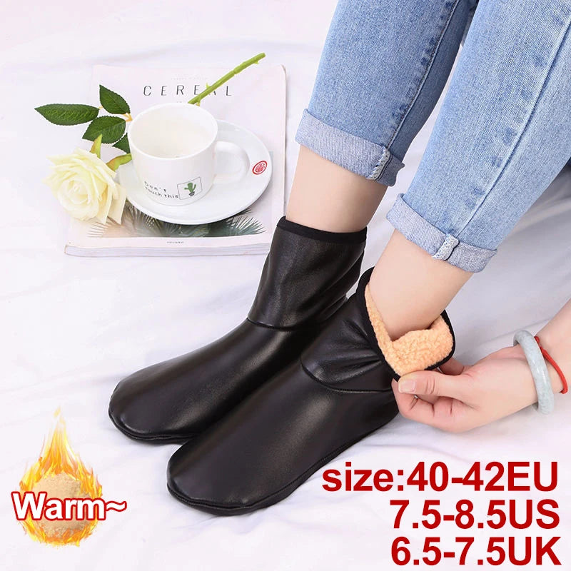 1 Paar warme Schneefeld-Socken für Männer und Frauen im Freien, für Herbst und Winter, verdickte, winddichte, warme Innen-Plüsch-Innenbodensocken