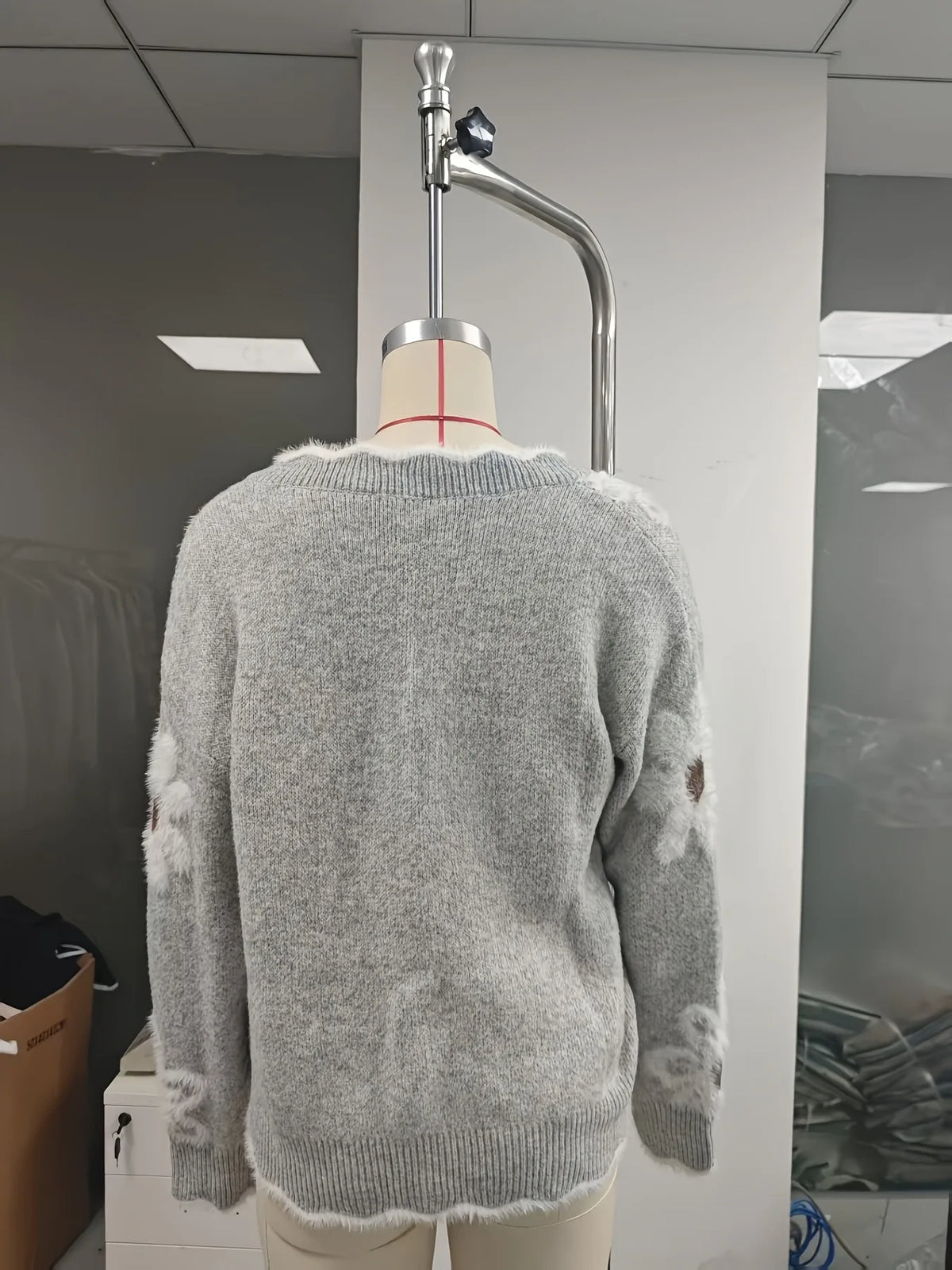 Frauen Invierno Herbst Modus Neue Herbst Pullover V-ausschnitt Jacquard Lange ärmeln Vielseitig Gestrickte Pullover Pullover Maglione Da Donna