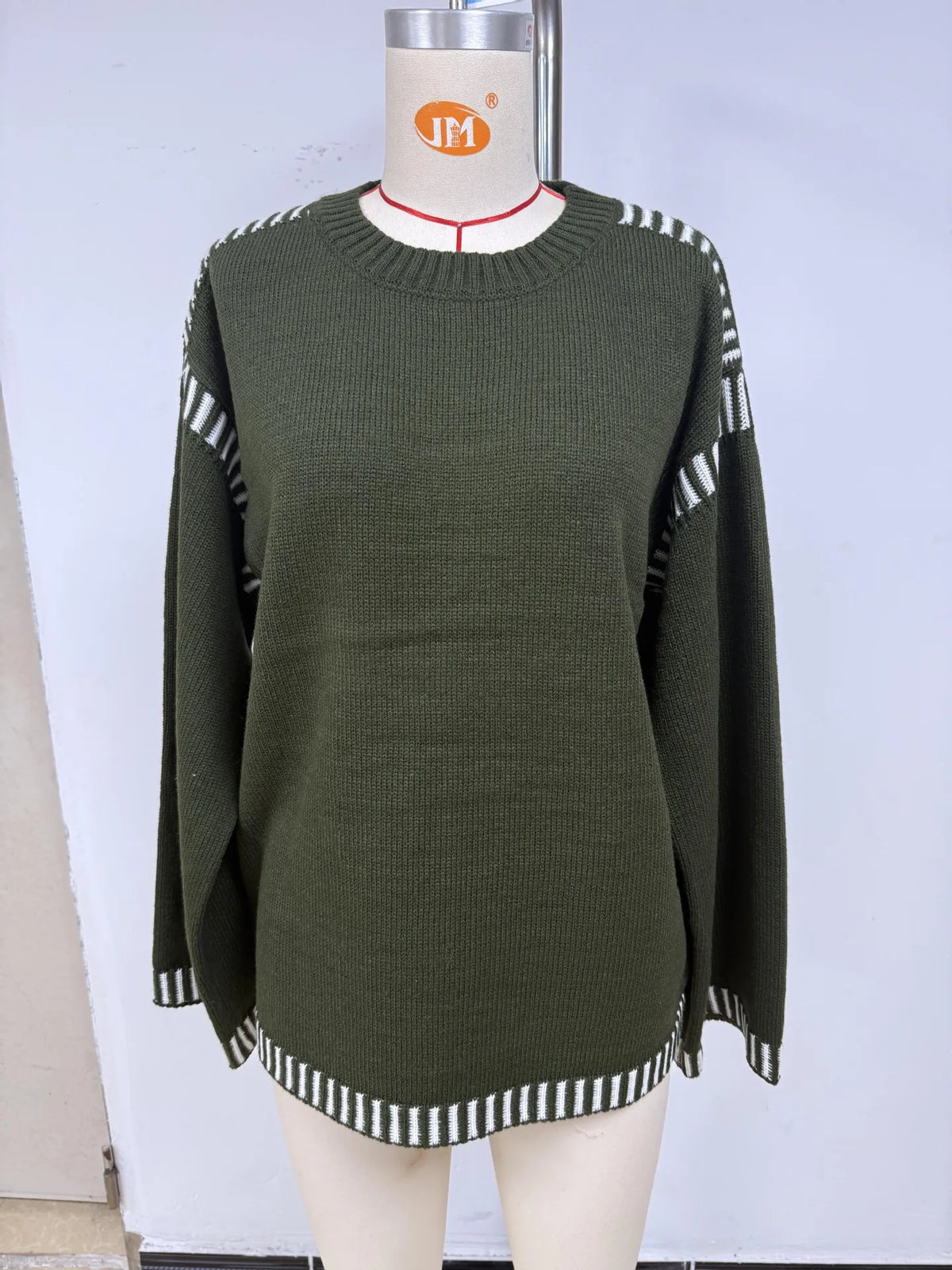 Strickwaren Damen Kleidung Sueter Roupas Femininas Damen Winter Strickpullover Rundhalsausschnitt Lose Lange Ärmel Herbst Mode 2025