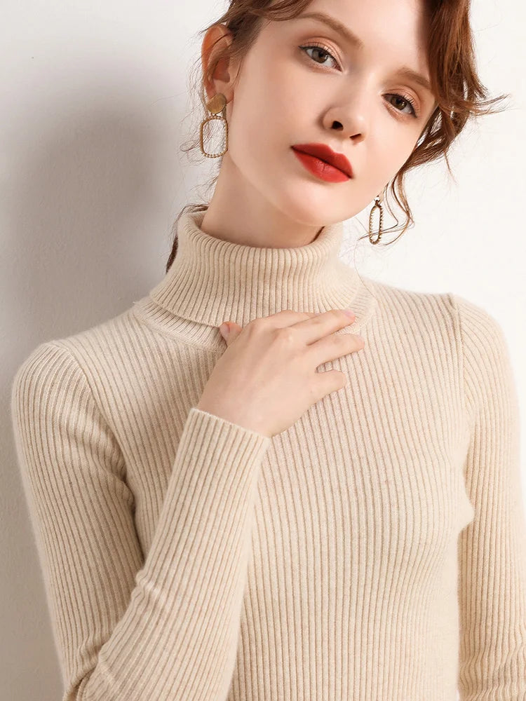 Heliar Damen-Herbstpullover mit Rollkragen, gestrickte, weiche Pullover, Kaschmirpullover, einfache, weiche Pullover für Damen, 2026, Herbst und Winter