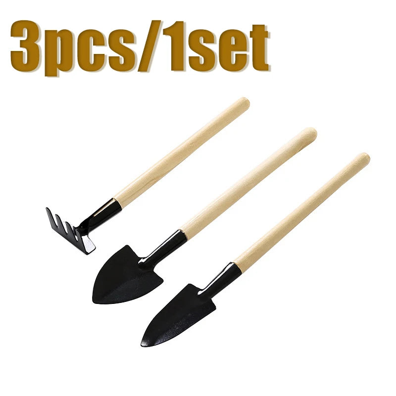 3PC/1Set Mini Garden Tool Set Portable Small Gardening Tools with Handles Shovel Rake Indoor Gardening Planting Flower Tools