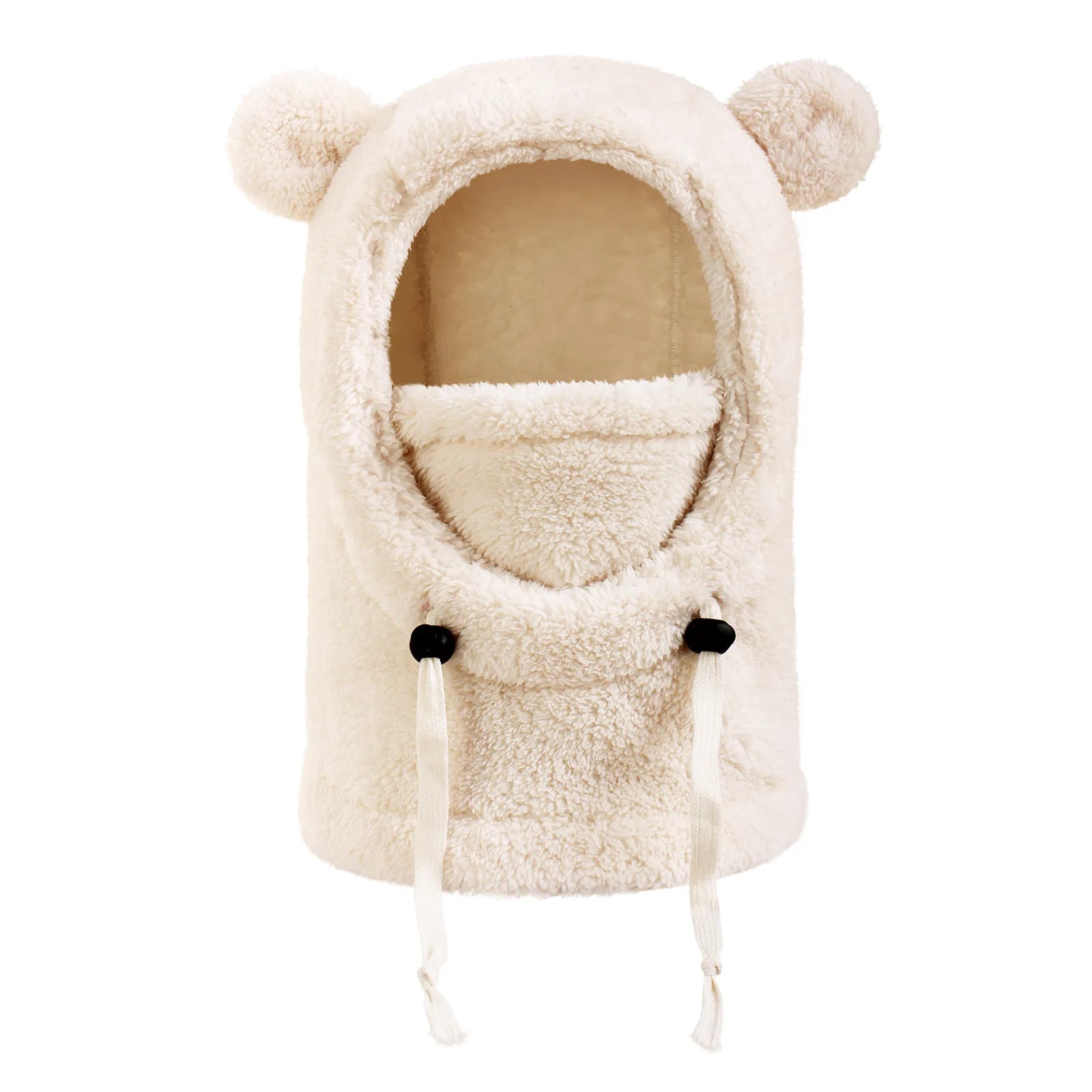 Bärenohren Kapuze Herren und Damen Herbst Winter Polyesterfaser Halstuch und Maske Integrierte Mütze Kinder warme kalte Hüte