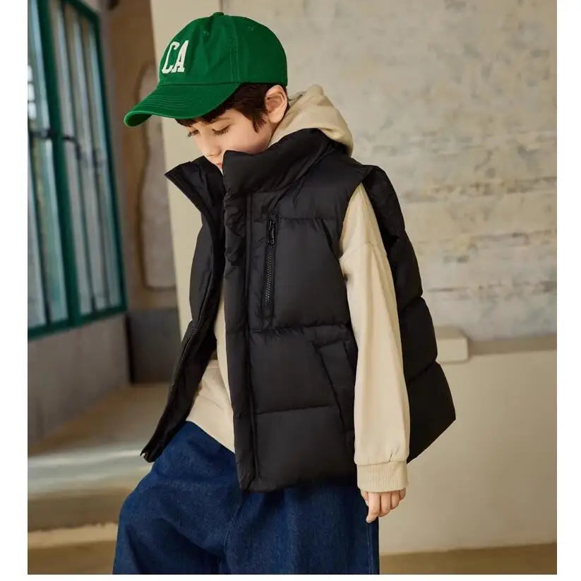 Jungen Mädchen Daunenweste Neue Herbst Winter Kinder verdicken Weste Kinder Oberbekleidung Weste Teenager Baumwolle Jacken Weste für 4-12 Jahre