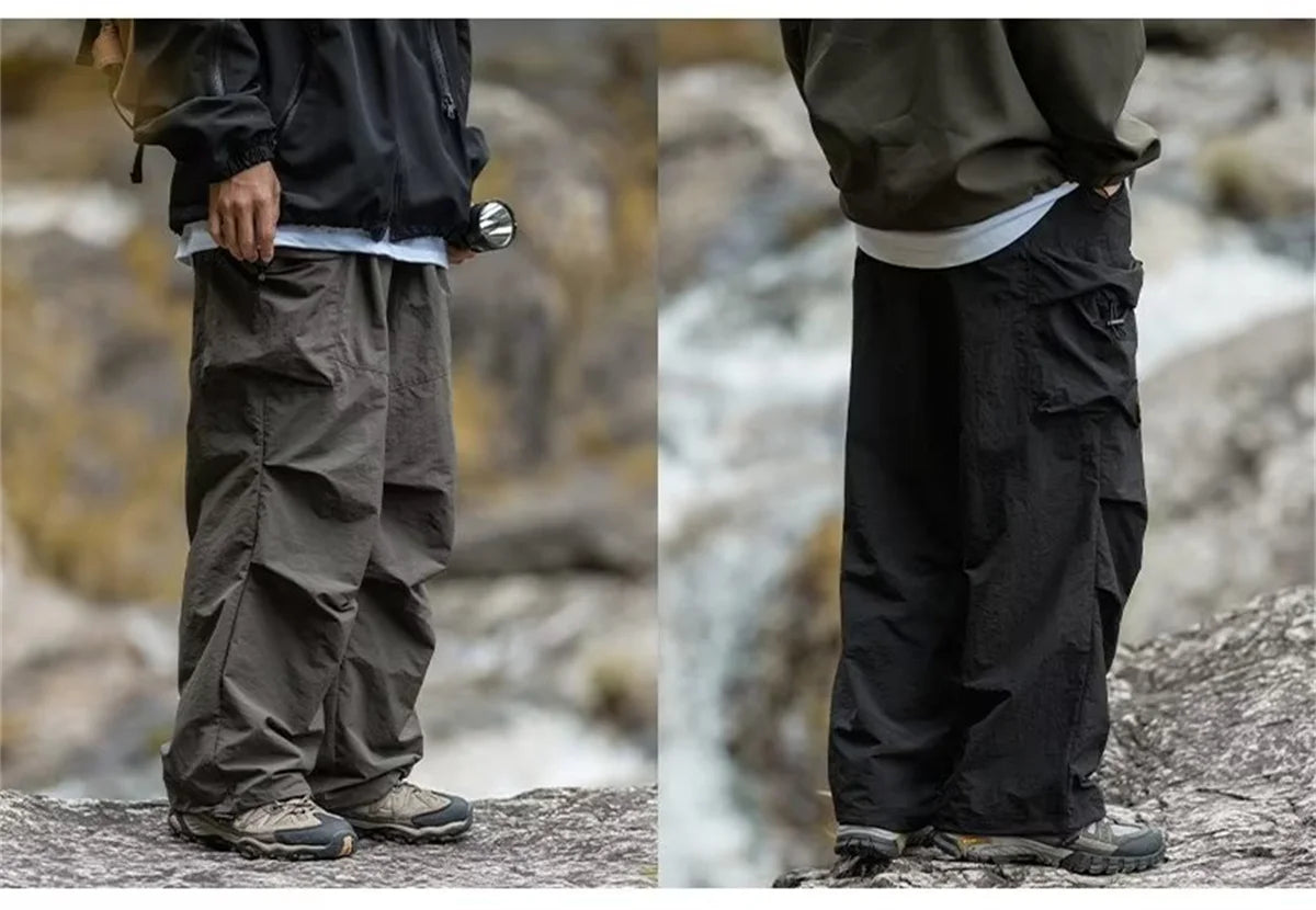 Herren Frühling und Herbst neue wasserdichte Hip Hop Bergsteiger hose lässige Harajuku Arbeits hose schwarze Cargo Outwear Hose