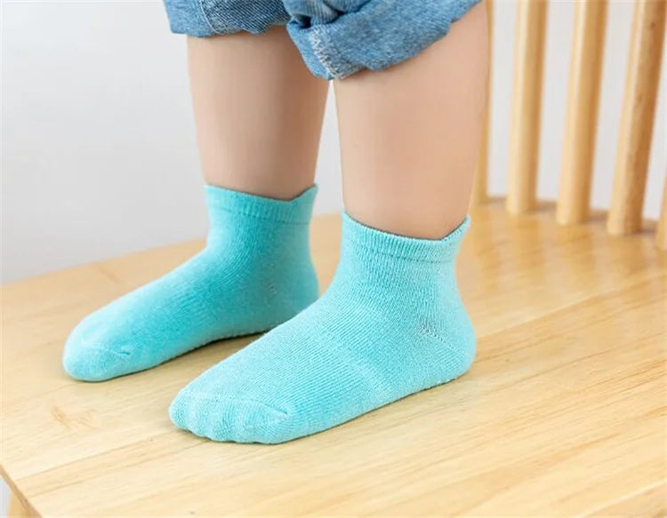 6 Paare/satz kinder Socken Für Jungen Mädchen Casual Sport Kinder Boden Boot Junge Mädchen Solide Baby Kleinkind Socke Anti-slip Frühling Herbst