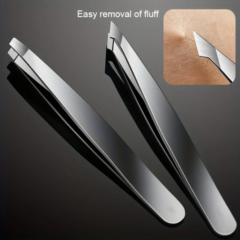 Ouriner Augenbrauenpinzetten-Set, 4-teilig, Edelstahl-Augenbrauenpinzette, professionelles Beauty-Tool-Set für das nach innen gerichtete Haarwachstum