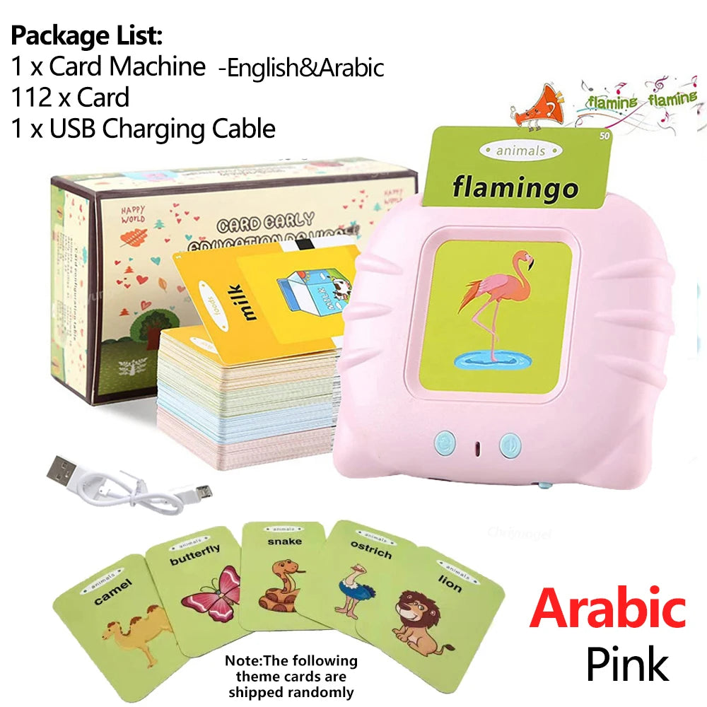 Lernkarte für die frühe Bildung, Lernspielzeug, sprechende Lernkarten für Kinder im Vorschulalter, Englisch, elektronisches Hörbuch, Maschine, Geschenk