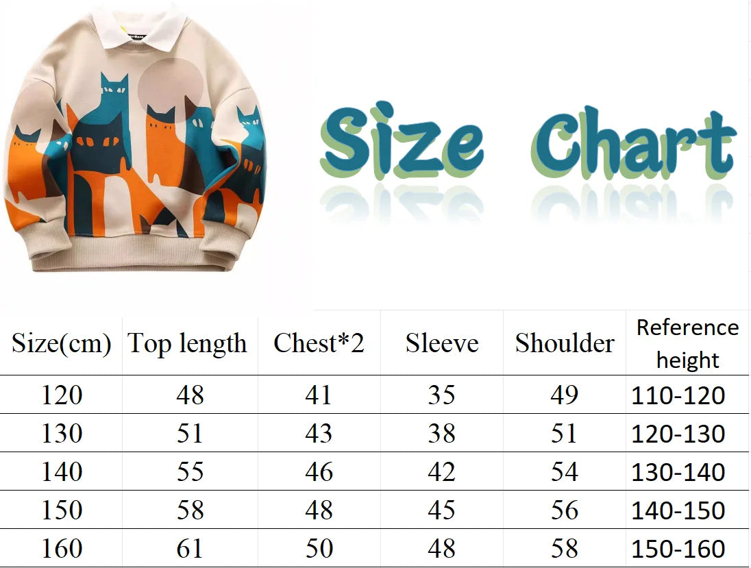 Herbst Winter Kinder Mädchen Jungen Baumwolle T-Shirt warme Outwear schöne Druck Katze Langarm Teenager Hoodie Sweatshirts 5 bis 12 Jahre