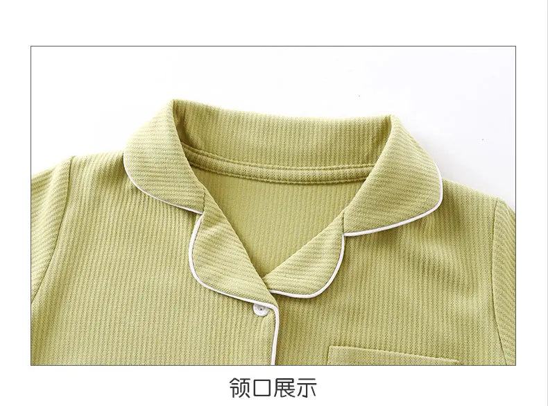 2024 herbst Winter Kinder Pyjama Sets Einfarbig Nachtwäsche für Kinder 1-16 jahre Teen Pyjamas Jungen Mädchen Loungewear Baby kleidung