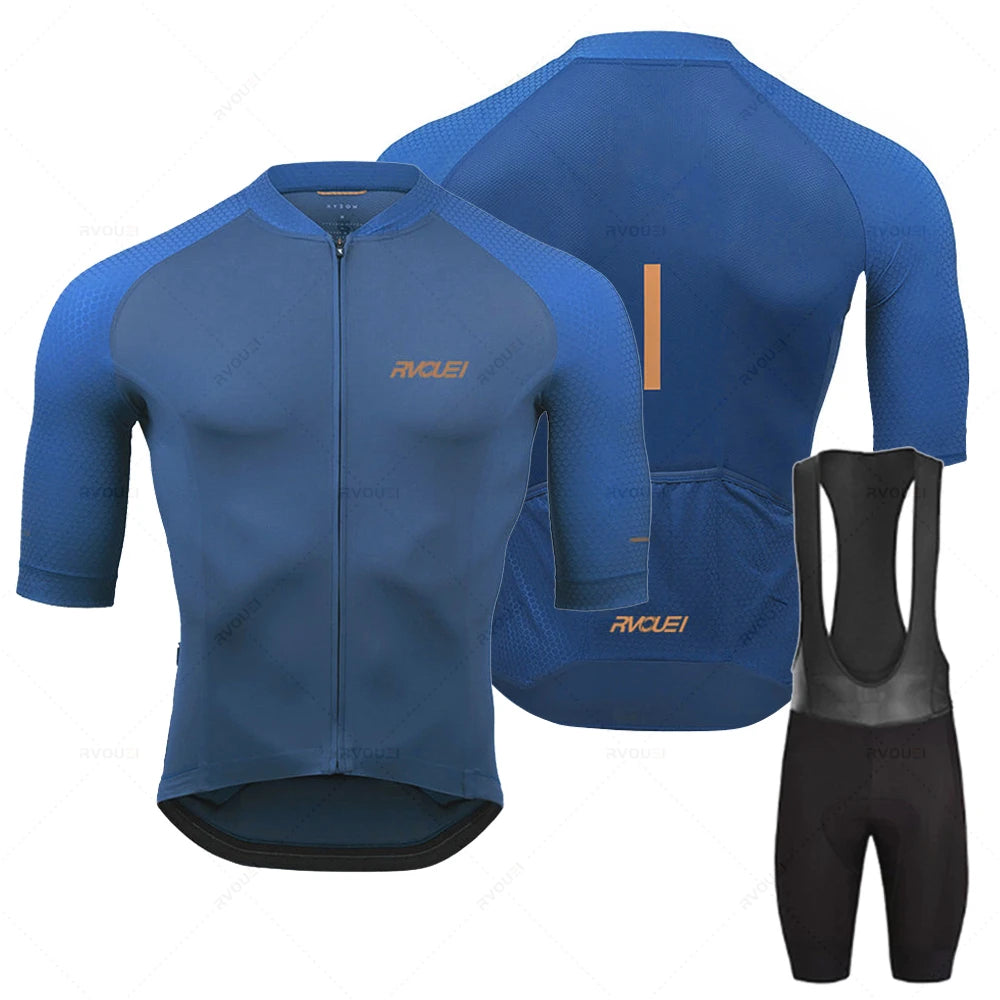2023 Rvouei Pro Team Cycling Clothing Men New Road Bike Wear Racing Clothing Breathable Cycling Jersey Set Ropa Ciclismo Maillot