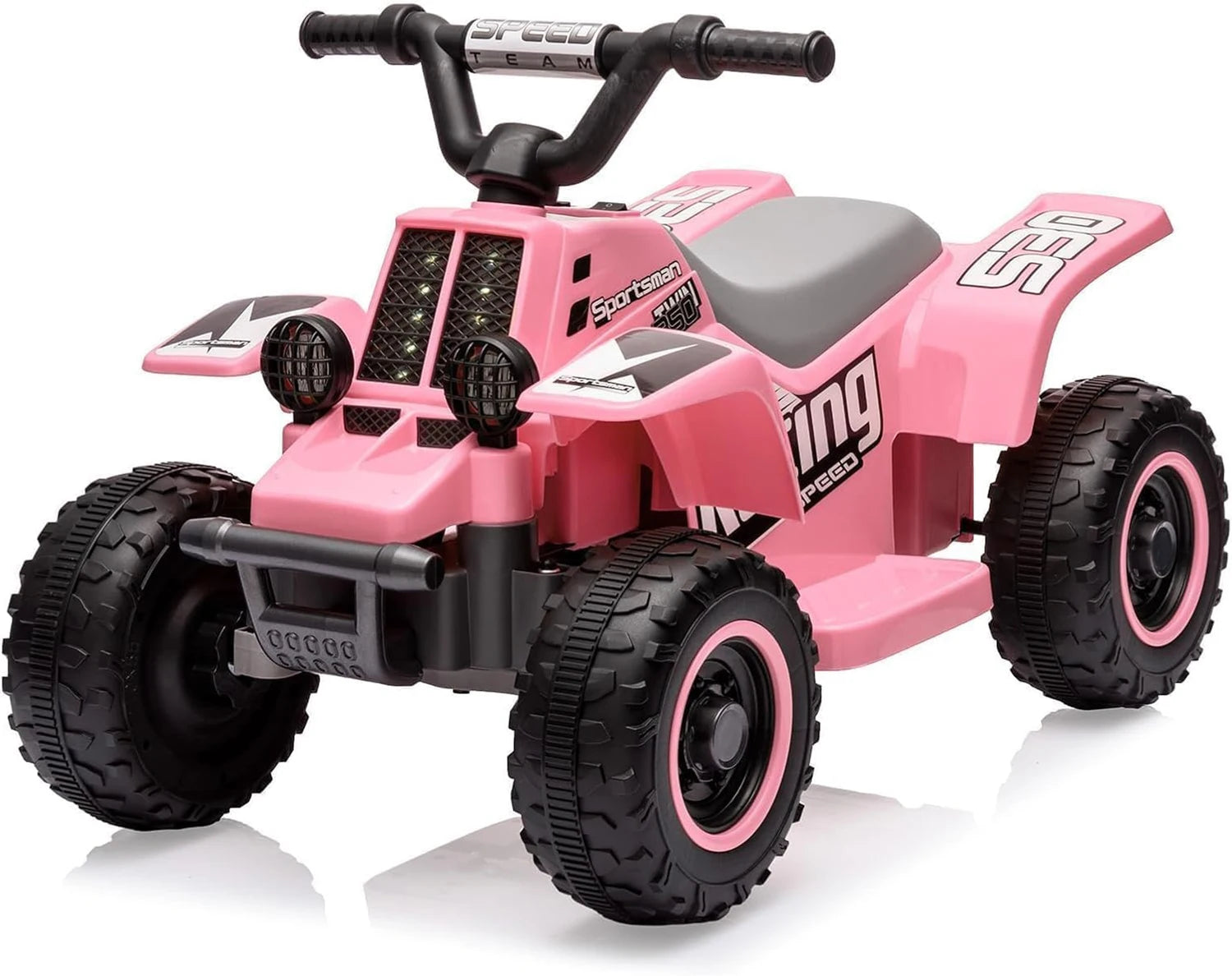 Elektrisches Quad für Kinder, 6-V-Aufsitzwagen mit LED-Leuchten und Musik, Hupe, Ein-Knopf-Start, 1,8 km/h, Mini-ATV ab 3 Jahren