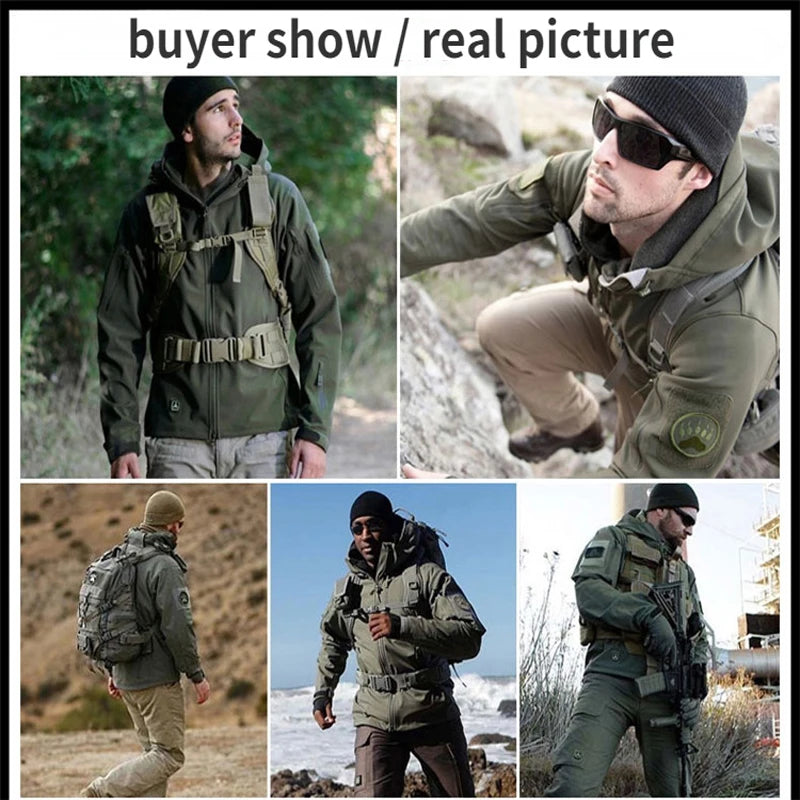 Männer Winter Herbst Warme Softshell Fleece Kapuze Cargo Jacken Camping Wandern Klettern Jagd Angeln Outdoor Winddicht M-5XL