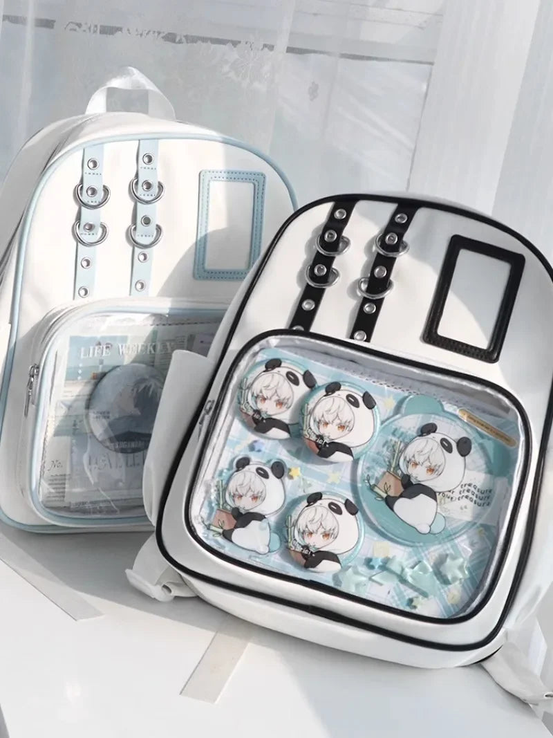 Y2K Nette Mini Rucksack Frauen Kawaii Ita Tasche Süße Mädchen Transparent Rucksack DIY Persönlichkeit Display Rucksack Lolita Schulter Tasche