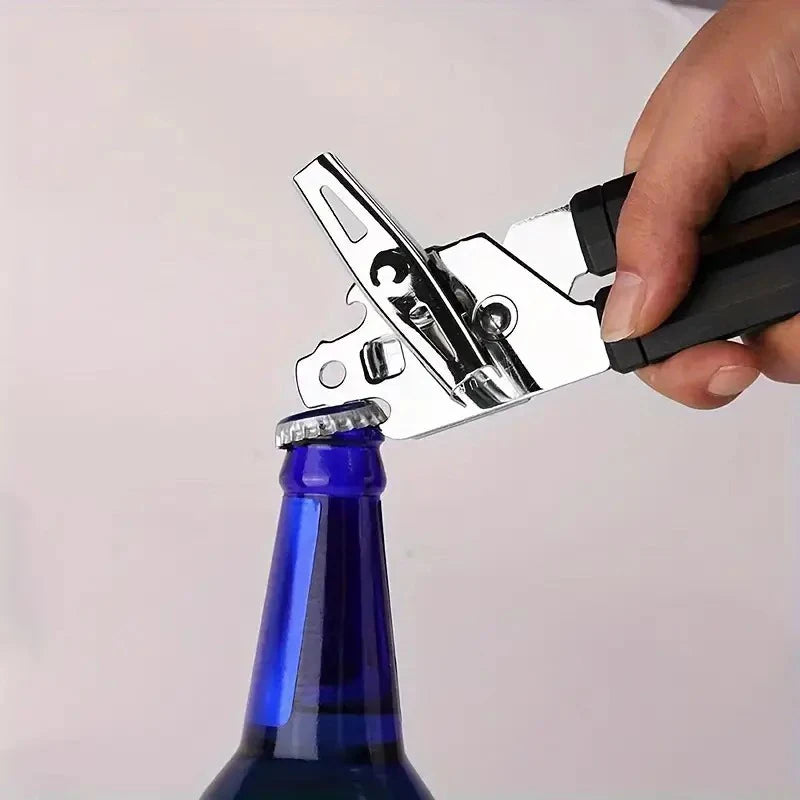 Edelstahl Multifunktionaler Professioneller Dosenöffner Manueller Dosenöffner für Craft-Bier Griff-Dosenöffner Flaschenöffner Küchenzubehör