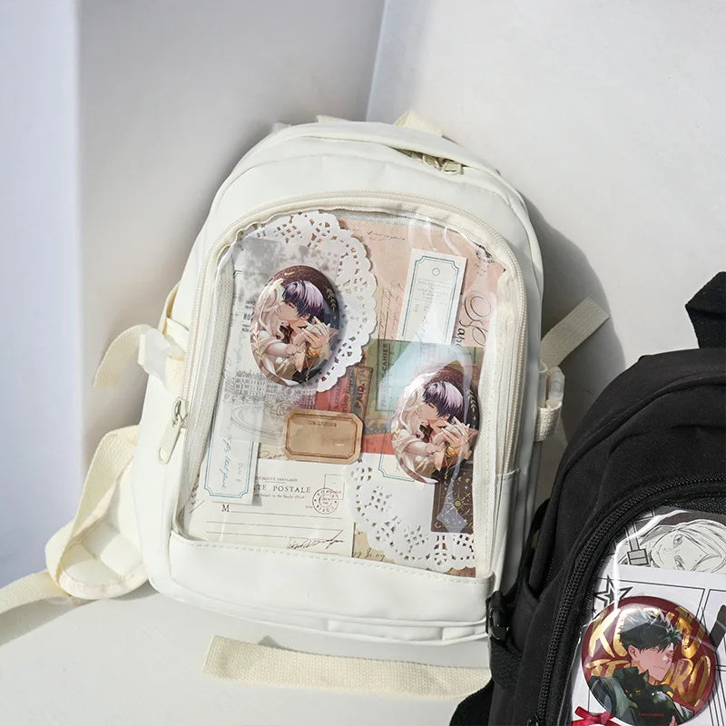 Y2K Nette Mini Rucksack Frauen Kawaii Ita Tasche Süße Mädchen Transparent Rucksack DIY Persönlichkeit Display Rucksack Lolita Schulter Tasche