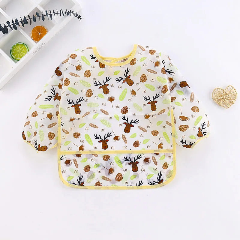 Wasserdichte Volle Hülse Baby Lätzchen Kinder Schürze Langarm Fütterung Kittel Kinder Essen Brust Platte Säuglings Schal Kleidung
