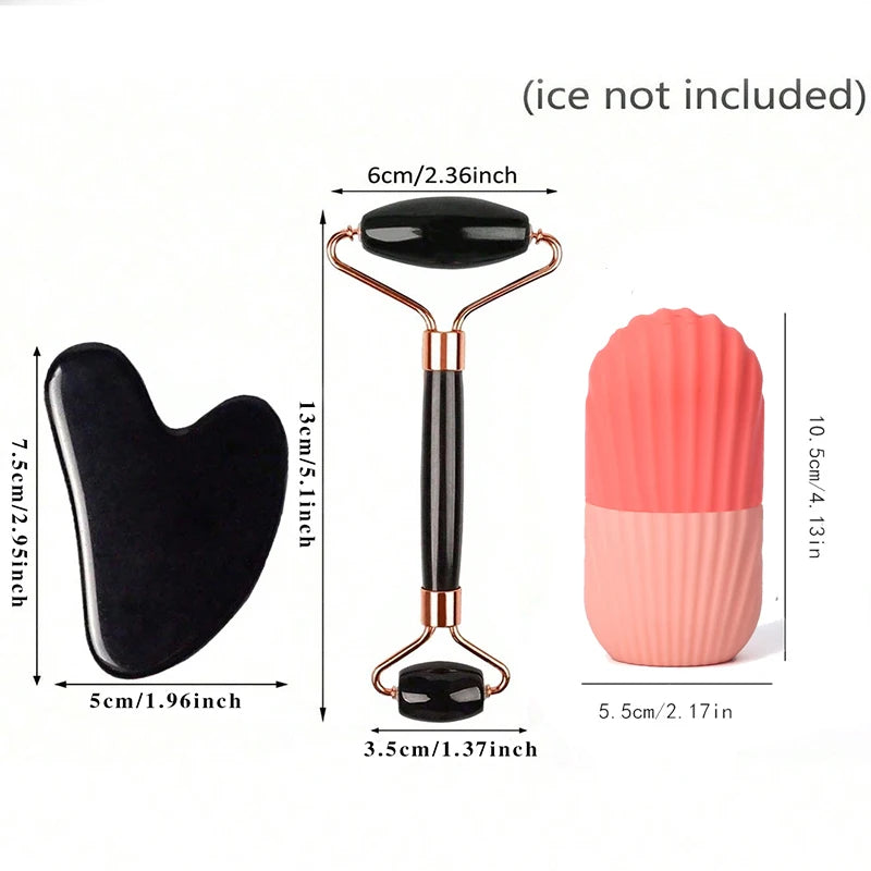 1/2/3 Stück Ice Face Roller Gesichtspflege Ice Roller Set, Gesichtsroller GuaSha FaceTool Set, Gesichtsmassage Roller Lifting Contouring