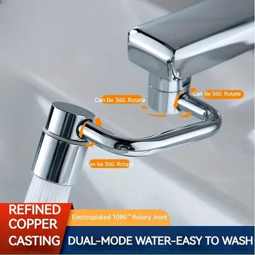 1 Stück 1080 °   Schwenkbarer Küchenarmatur-Verlängerung aus Edelstahl, universell, spritzwassergeschützt, Dual-Modus, Badezimmer-Waschbecken-Zubehör mit Adapter