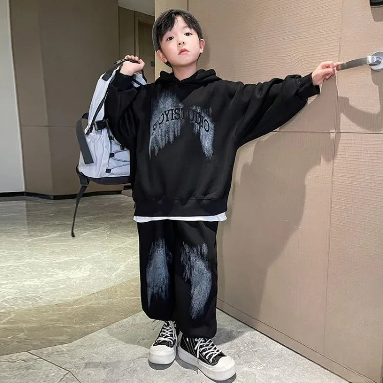 Hoodies Set Koreanische Kinder Kleidung Kinder 4 7 Jahre Kleidung Kinder Von 8 12 Top Bottom Jungen junge Herbst Winter Kind