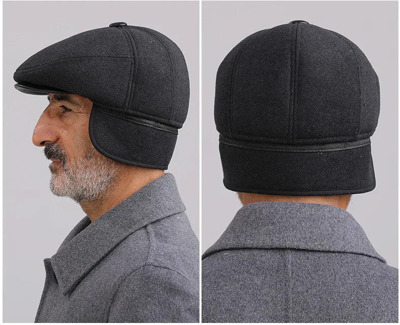 Hut für Männer Winter mittleren Alters ältere ältere Papa Mütze warmen Herbst Winter alten Opa Ente Zunge Hut Gehörschutz Hüte heiß