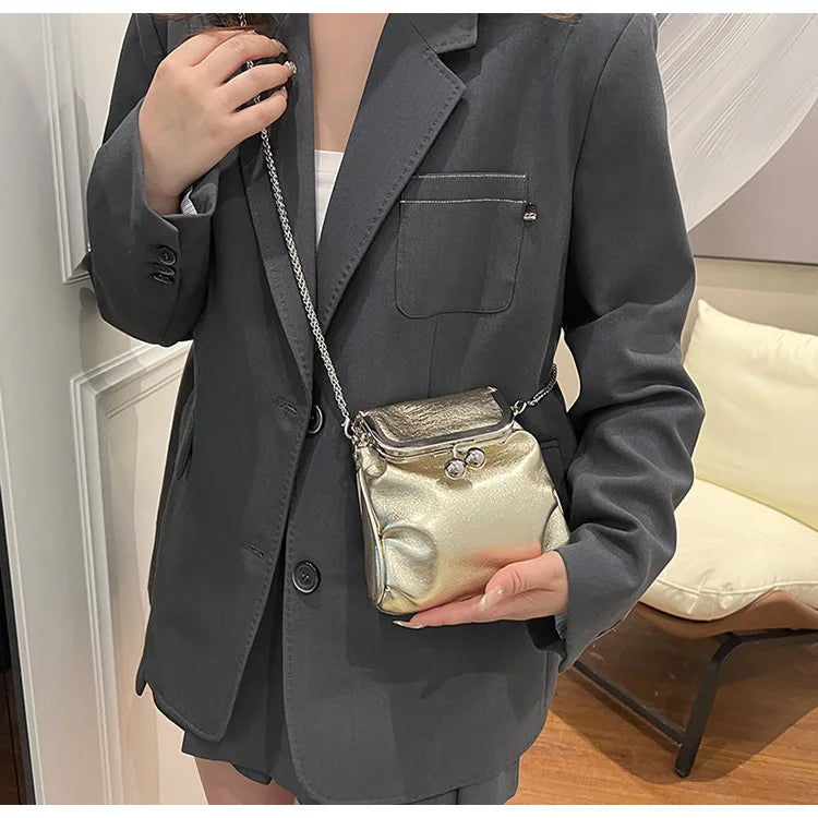 Trendy Koreanische Mode Mini Quadratische Tasche Vintage Streetwear Elegante Umhängetaschen Casual Y2k Ästhetische Schulter Handtaschen für Frauen