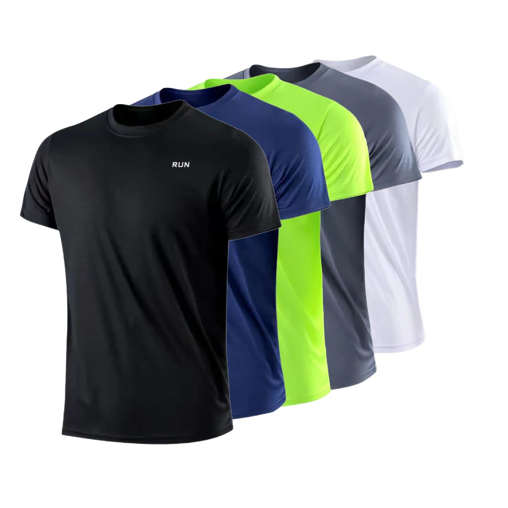 Men's Quick Dry Short Sleeve Gym Running Moisture Wicking Crew Neck T-Shirt Workout Exercise Gym Sports Shirt Tops Lightweight