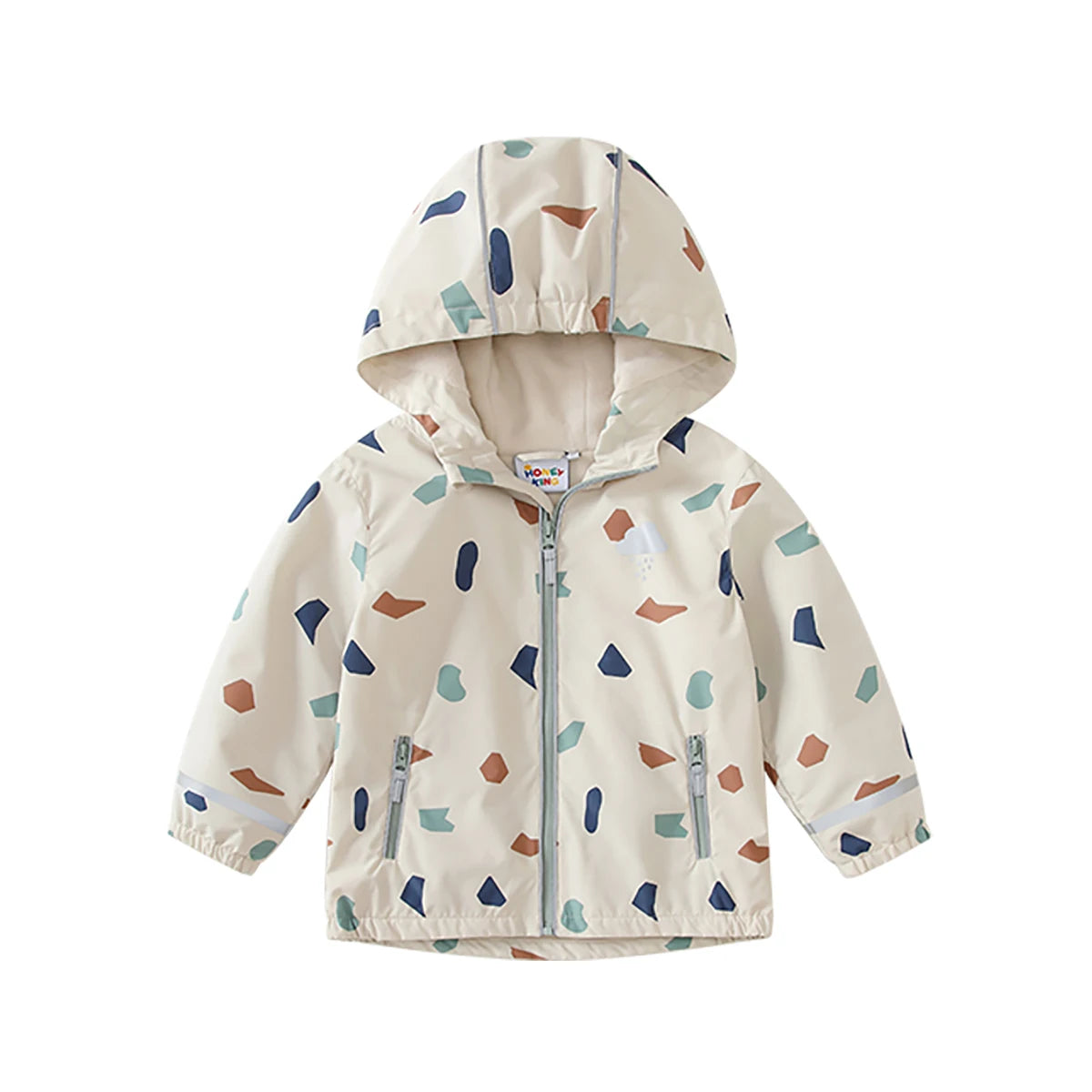 HONEYKING Baby Fleece Jacke Frühling Herbst Mädchen Oberbekleidung Kinder Blumen Druck Mit Kapuze Wasserdichte Mantel Kinder Regenmantel Kleidung