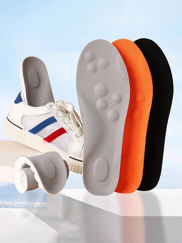 Sport-Latex-Einlegesohlen Weiche Hochelastische Schuhpolster Orthopädische Atmungsaktive Deodorierende Stoßdämpfende Kissen-Einlagen mit Gewölbestütze
