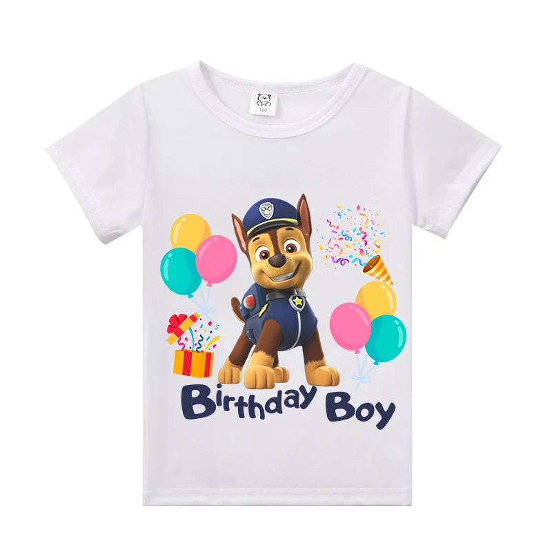 Paw Patrol Erwachsene Kinder Familie Geburtstag T-Shirts Cartoon Mama Papa Top T-Shirts Kurze Ärmel Sommerhemden Jungen Mädchen Frauen Männer Kleidung