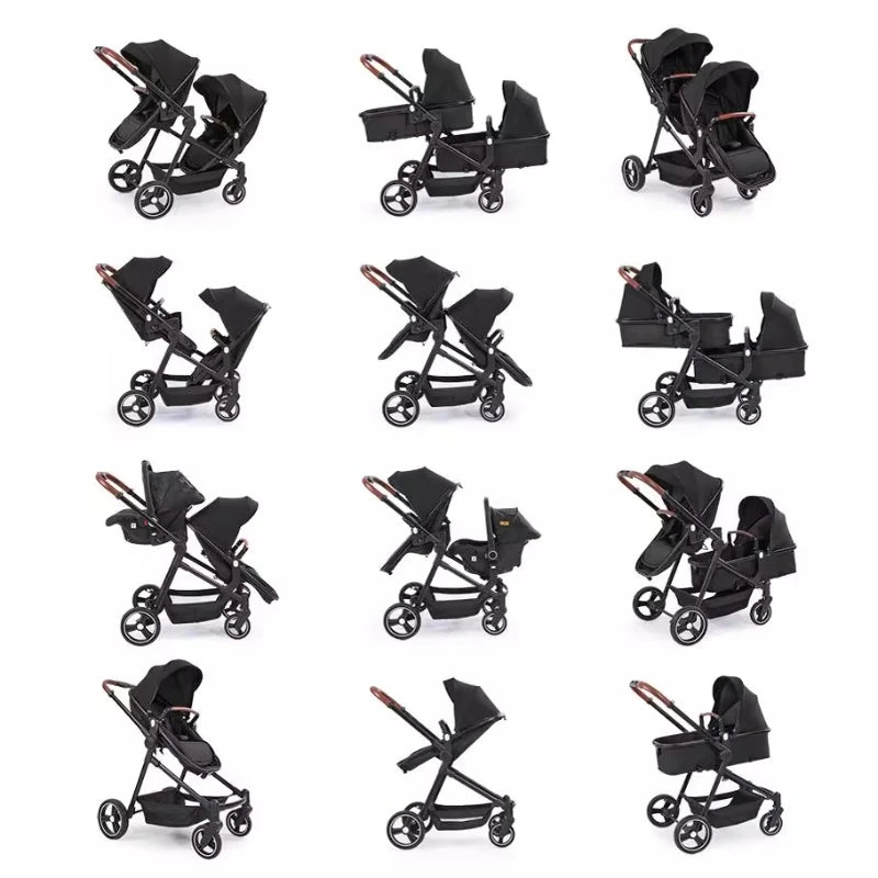 Ein faltbarer, multifunktionaler Kinderwagen, der auf einem Flugzeug getragen werden kann. Es kann in ein leichtes Babyrad zerlegt werden.