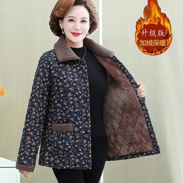Mutter Winter Baumwolle Kleidung Plüsch Dicke Warme Gepolsterte Mantel Mittleren Alters Mutter Casual Parkas Ältere Oma Jacke