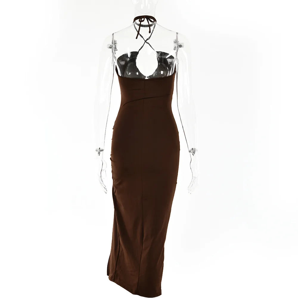 Ärmellose Sexy Weibliche Midi Backless Kleider Schlank Nacht Club Party frauen Kleid Bodycon Vestidos Elegantes Para Mujer