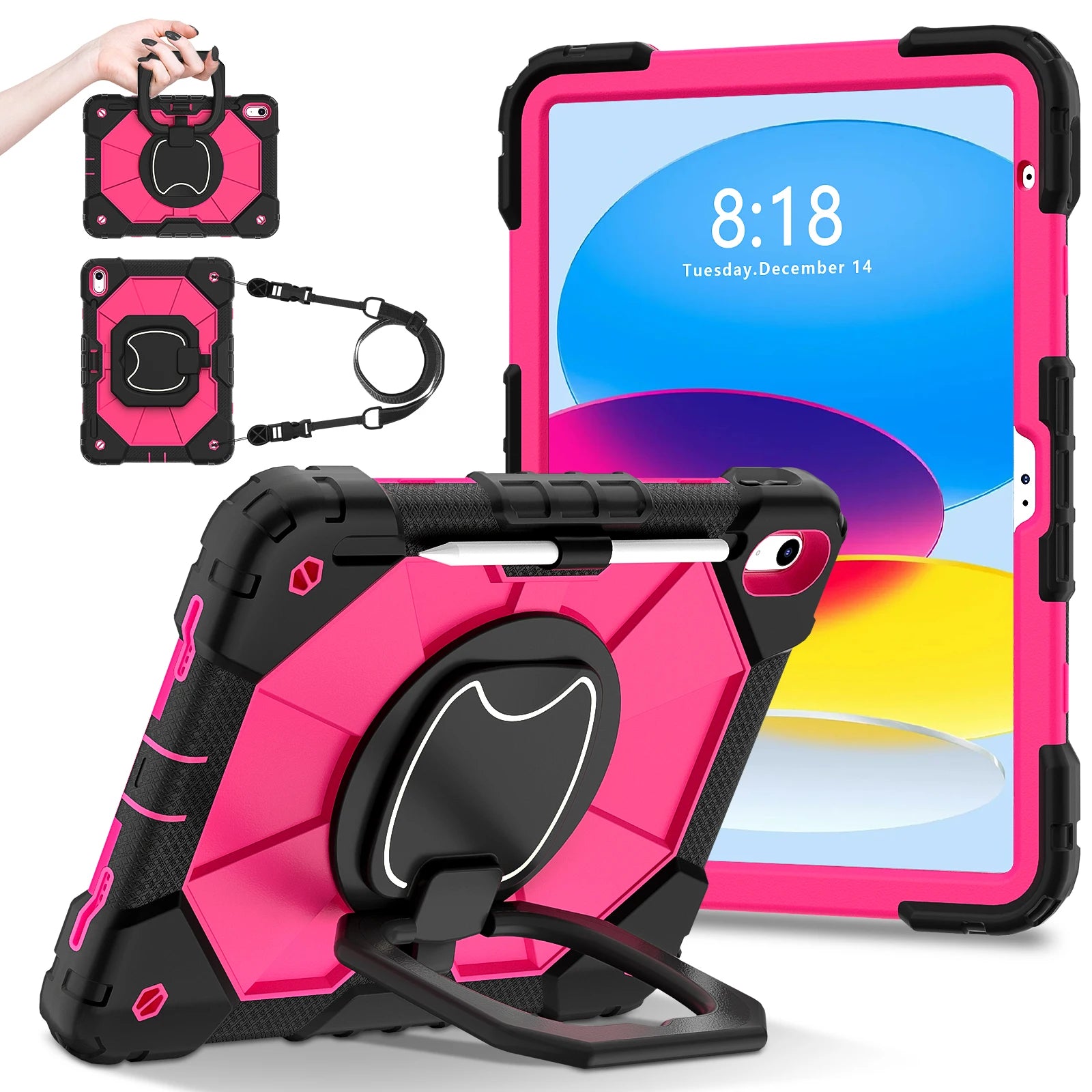 Robuste Armor-Kinderhülle für iPad 10. Generation Air 5 4 10.9 Air 11 2025 13 2024 10.2 8. 9. Generation 9.7 Tablet-Ständer Stoßfeste Schutzhülle
