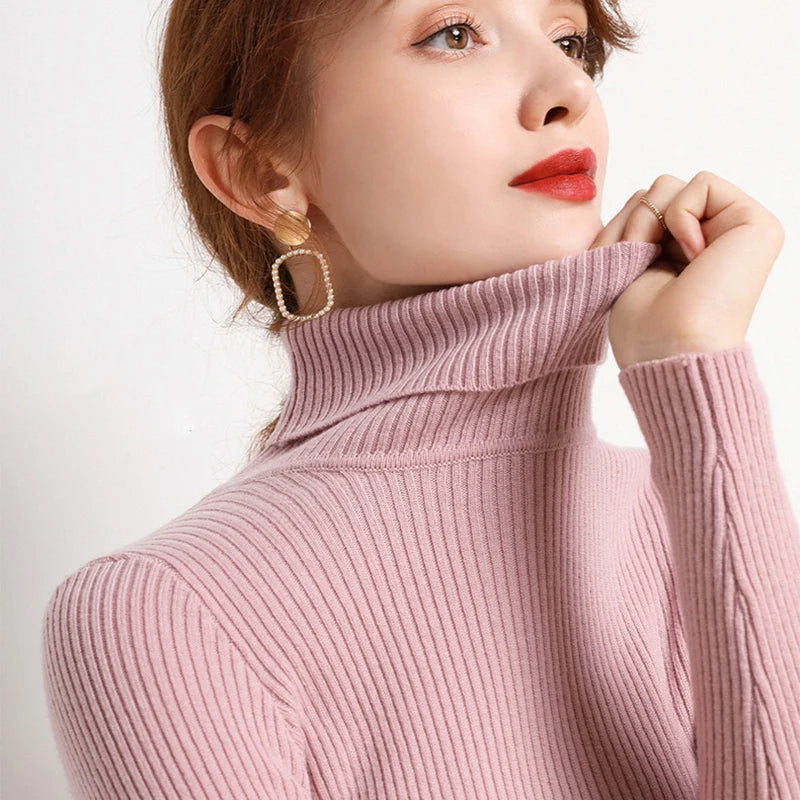 Heliar Damen-Herbstpullover mit Rollkragen, gestrickte, weiche Pullover, Kaschmirpullover, einfache, weiche Pullover für Damen, 2026, Herbst und Winter