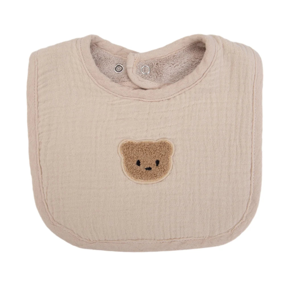 Nette Bär Musselin Baumwolle Baby Lätzchen Speichel Handtuch U-Absorbierende Taschen Koreanische Kinder Kinder Jungen Mädchen Bandanas Fütterung Rülpsen kleidung