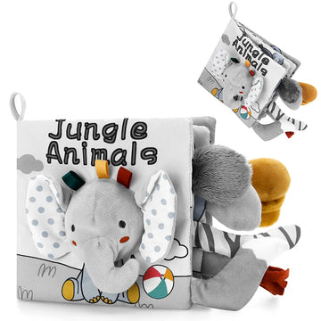 Weiche Babybücher, 3D-Touch-Feeling, kontrastreiches Stoffbuch, sensorisches frühes Lernen, Kinderwagenspielzeug für Kleinkinder, Geschenke von 0–12 Monaten
