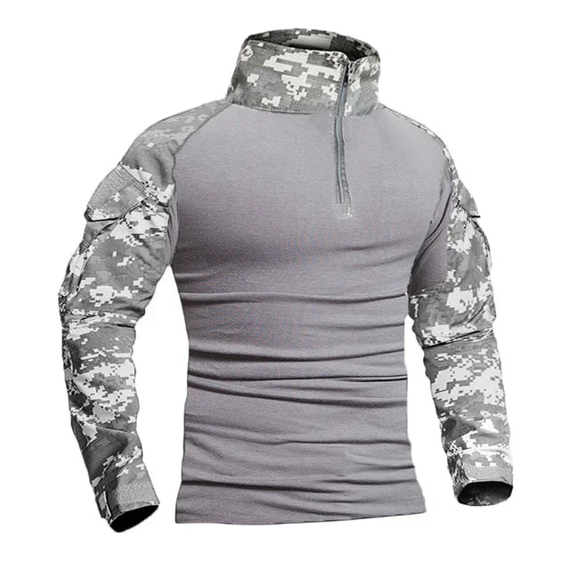 Outdoor Taktische Wandern T-Shirts Männer Kampf Militär Armee CP Camouflage Langarm Jagd Klettern Hemd Baumwolle Sport Kleidung