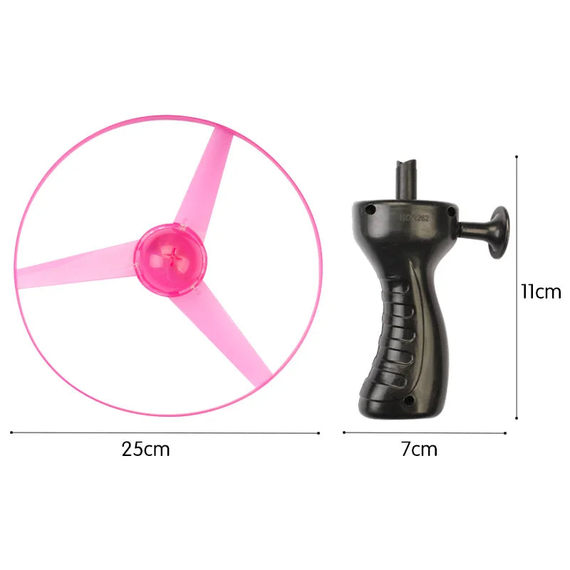Leuchtende Fliegende Scheibe Propeller-Spielzeug LED-Beleuchtung Zugschnur Fliegendes UFO-Spielzeug Kreisel Outdoor-Spiel Sport-Spielzeug Geschenk